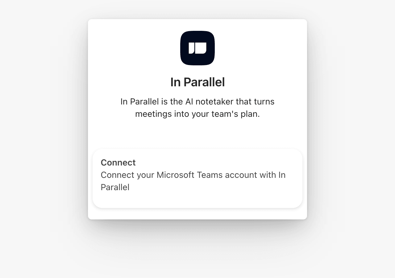 In Parallel personal Teams app with the Connect option