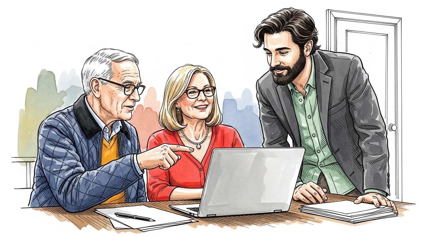 Agency account director reviewing multi-client campaign coordination dashboard