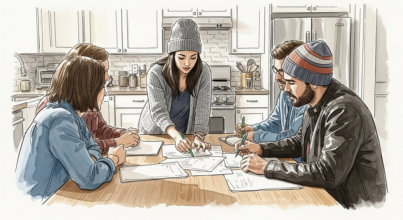 Startup operations lead coordinating a growing team in a bright Nordic co-working space